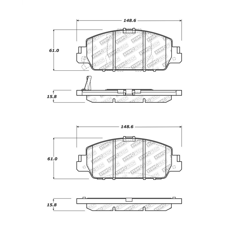 StopTech 14-18 Ford Fusion SE Luxury Street Performance Front Brake Pads