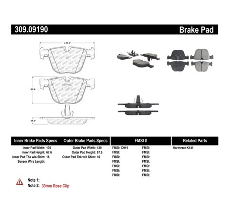 StopTech Performance 06-09 BMW M5 E60 / 07-09 M6 E63/E63 Rear Brake Pads