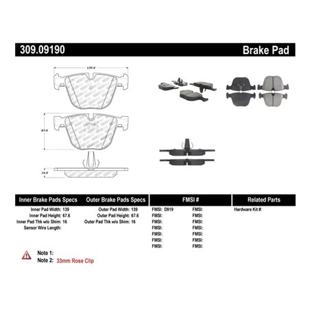 StopTech Performance 06-09 BMW M5 E60 / 07-09 M6 E63/E63 Rear Brake Pads