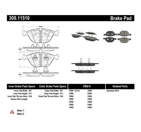 StopTech Performance 06-09 BMW M5 E60 / 07-09 M6 E63/E63 Front Brake Pads