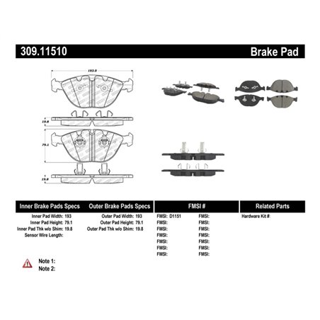 StopTech Performance 06-09 BMW M5 E60 / 07-09 M6 E63/E63 Front Brake Pads