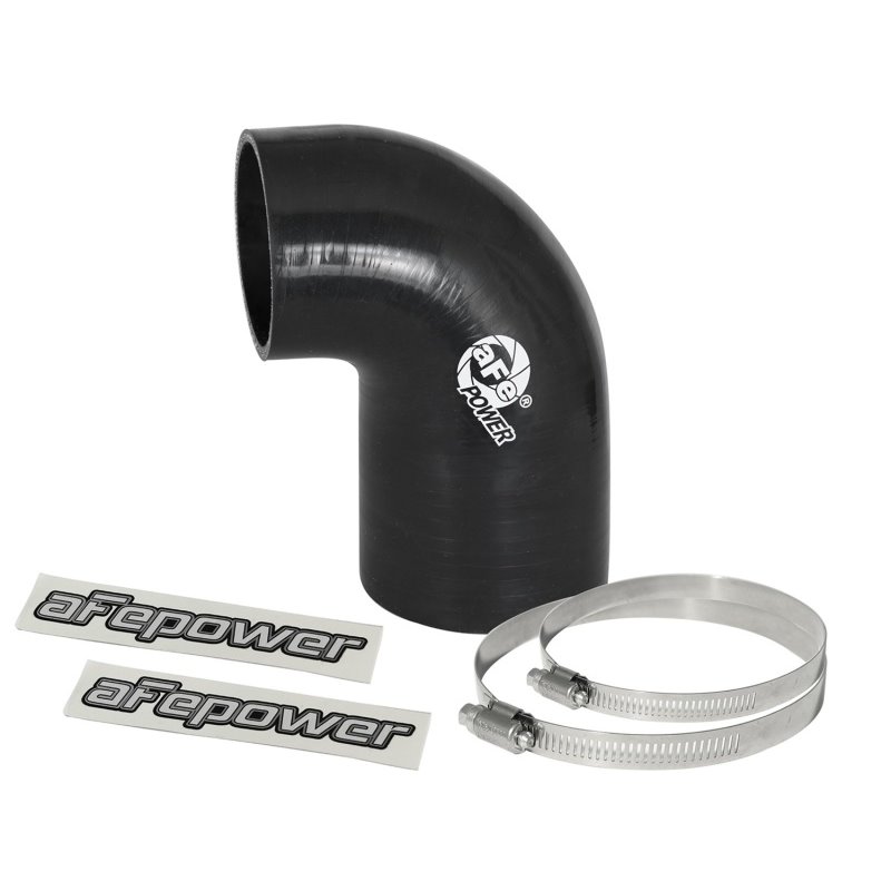 aFe Magnum FORCE CAI Univ. Silicone Coupling Kit (3in. ID to 2.5in. ID) 90 Deg. Elbow Reducer - Blk