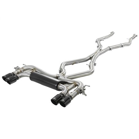 aFe MACH Force-Xp 3.5in. 304 SS C/B Exhaust System 15-18 BMW X5 M (F85) V8-4.4L (tt) - Black Tip