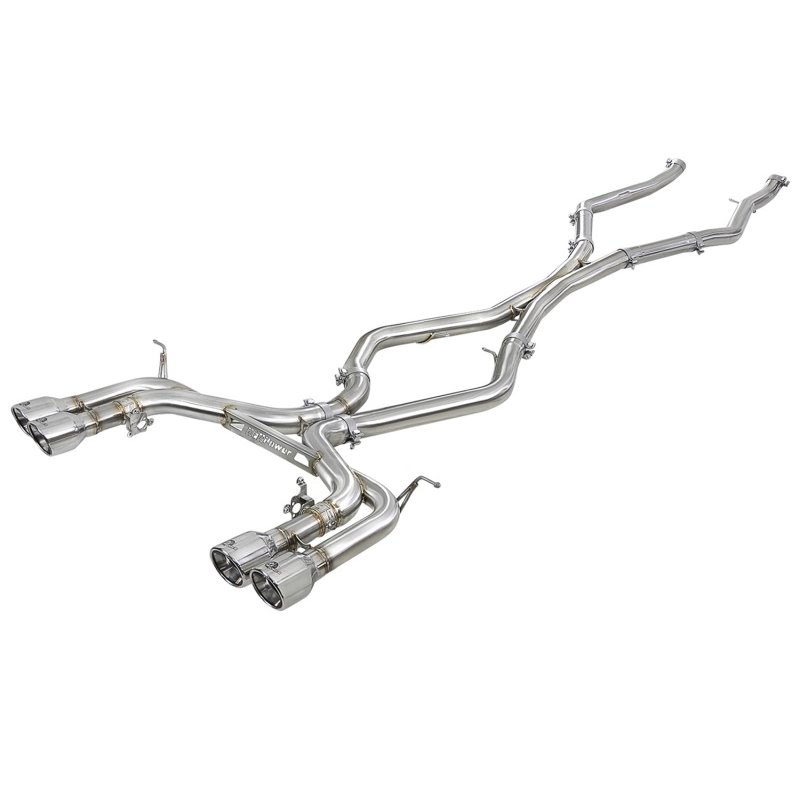 aFe MACH Force-Xp 3.5in. 304 SS C/B Exhaust w/o Muffler 15-18 BMW X5 M V8-4.4L (tt) - Polished Tip