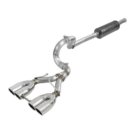 aFe Rebel Series 2.5in. 304 SS C/B Exhaust System 2018 Jeep Wrangler (JL) V6-3.6L - Polished Tip