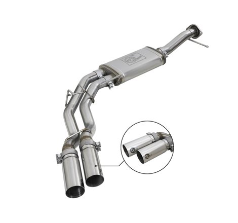 aFe Rebel Series 3in. to 2.5in. 409 SS C/B Exhaust 11-14 Ford F-150 V6-3.5L (tt) - Polished Tip