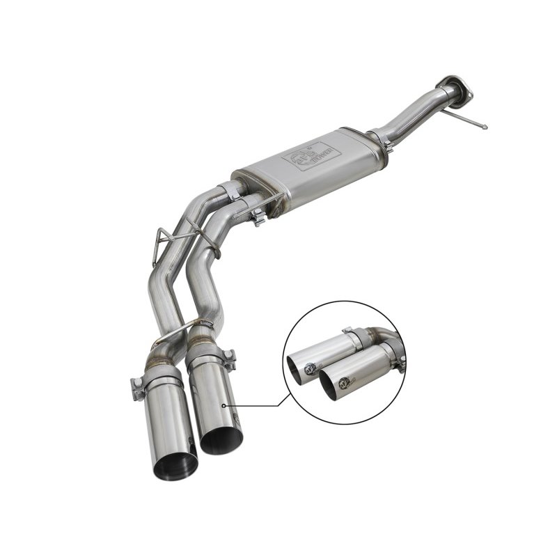 aFe Rebel Series 3in. to 2.5in. 409 SS C/B Exhaust 11-14 Ford F-150 V6-3.5L (tt) - Polished Tip