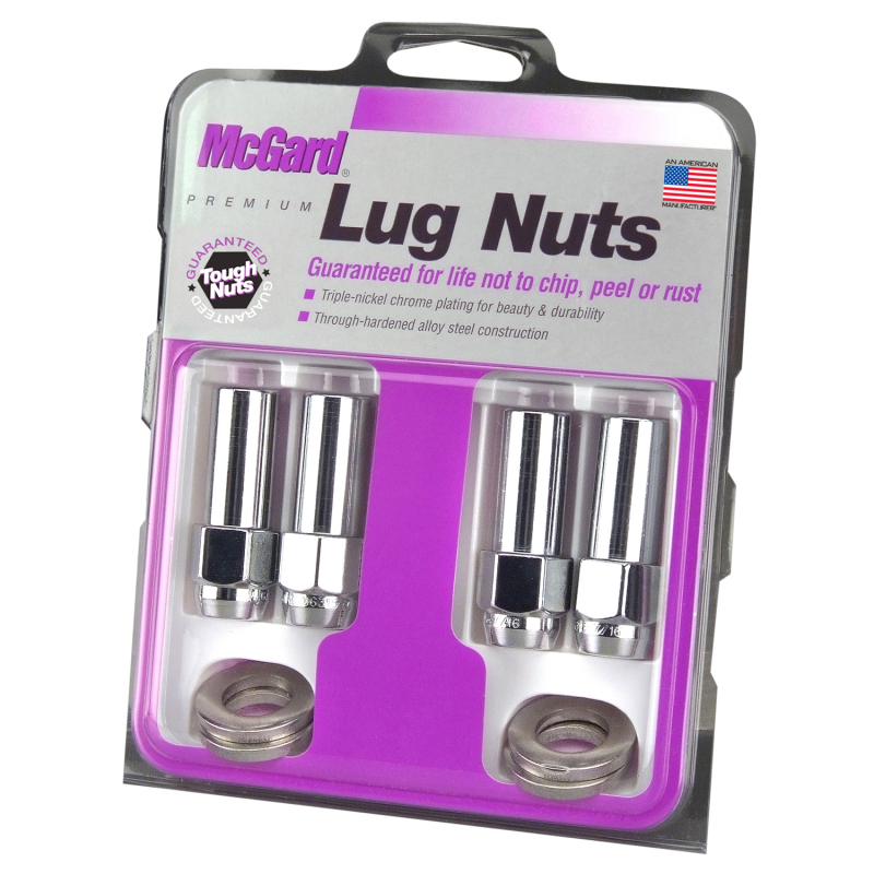 McGard Hex Lug Nut (X-Long Shank - 1.365in.) 7/16-20 / 13/16 Hex / 2.27in. Length (4-Pack) - Chrome