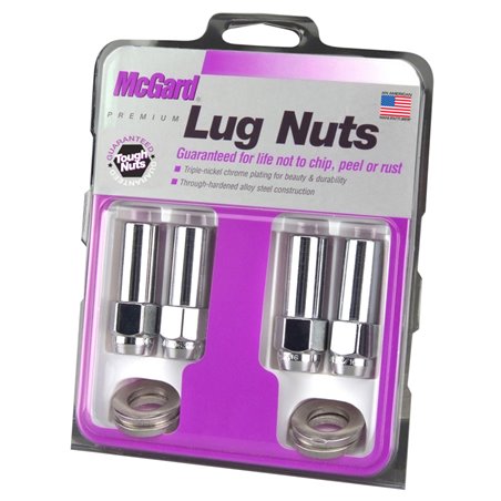 McGard Hex Lug Nut (X-Long Shank - 1.365in.) 7/16-20 / 13/16 Hex / 2.27in. Length (4-Pack) - Chrome