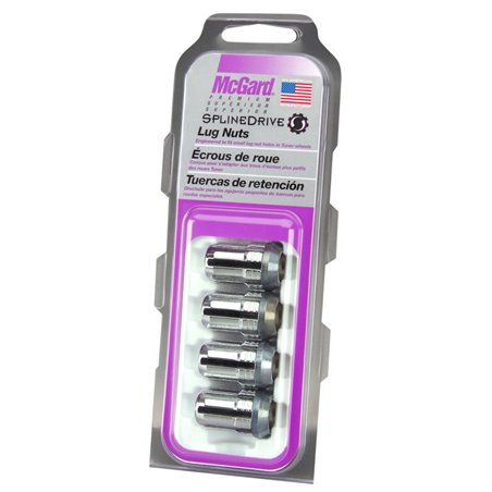 McGard SplineDrive Lug Nut (Cone Seat) M12X1.25 / 1.24in. Length (4-Pack) - Chrome (Req. Tool)