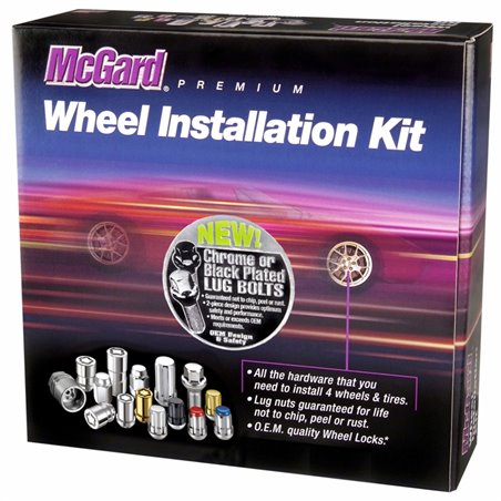 McGard 5 Lug Hex Install Kit w/Locks (Cone Seat Bolt) M14X1.5 / 17mm Hex / 28.0mm Shank L. - Chrome