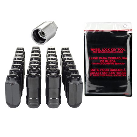 McGard 8 Lug Hex Install Kit w/Locks (Cone Seat Nut) M14X1.5 / 22mm Hex / 1.945in. Length - Black