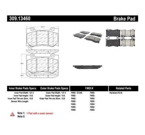 StopTech Performance 09-13 Infiniti FX35/FX37/FX45/FX50/08-13 G37 / 09-12 370Z Front Brake Pads