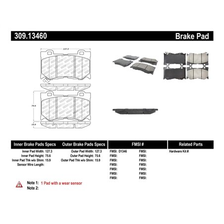 StopTech Performance 09-13 Infiniti FX35/FX37/FX45/FX50/08-13 G37 / 09-12 370Z Front Brake Pads