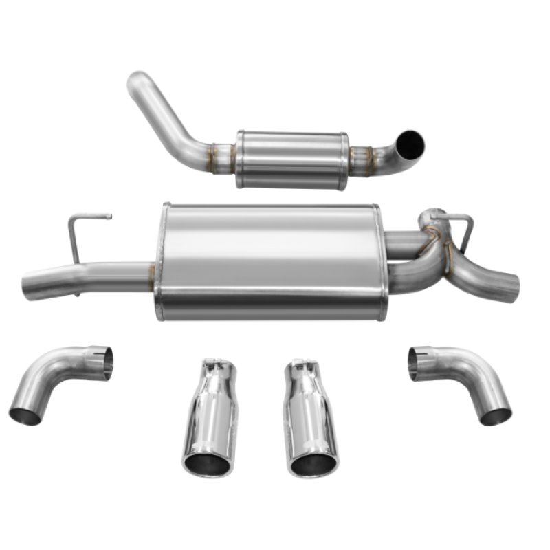 Corsa 18+ Jeep Wrangler JL 2.5in Dual Rear Exit Polished Tips Touring Axle-Back Exhaust