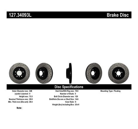 StopTech 07-09 BMW 335 (E90/E92/E93) Slotted & Drilled Left Front Rotor