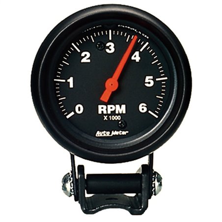 Autometer Black 2 5/8 inch  6000 rpm Tachometer Mini Tach Gauge