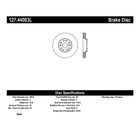 StopTech 93-05 Lexus GS300/GS350/GS400/GS430/GS450H / 00-05 Lexus IS300 / 93-94 Lexus LS400/LS430/L