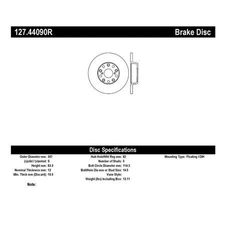 StopTech 00-05 Lexus IS300 / 02-09 Lexus SC430 / 98-05 GS300/GS350/GS400/GS430/GS450H SportStop Slo