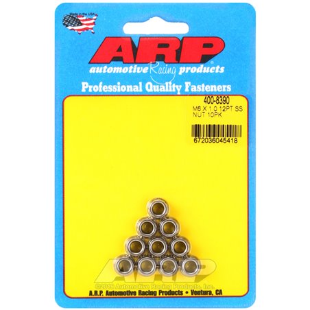 ARP M6 X 1.00 (M8 wr) Stainless Steel 12pt Nut Kit (Pack of 10)