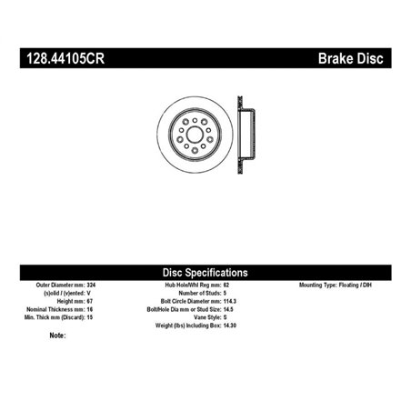 StopTech 93-98 Toyota Supra Turbo Drilled Right Rear Cryo Rotor