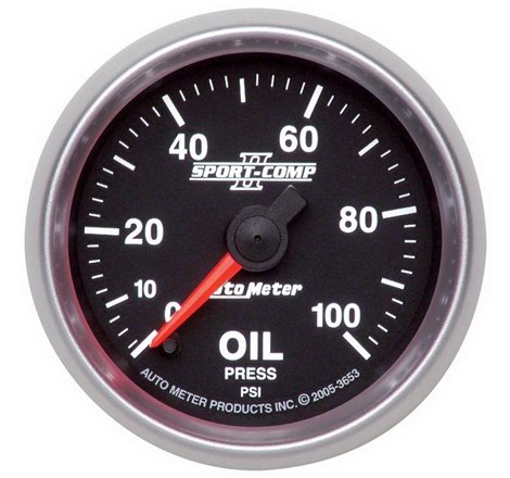 Autometer Sport-Comp II 52mm 0-100 PSI Electronic Oil Pressure Gauge