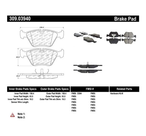 StopTech 95-99 BMW M3 / 01-07 M3 E46 / 89-93 M5 / 98-02 Z3 M series / 93-95 530 Front Brake Pads