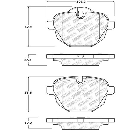 StopTech 11-17 BMW X3 Street Performance Rear Brake Pads