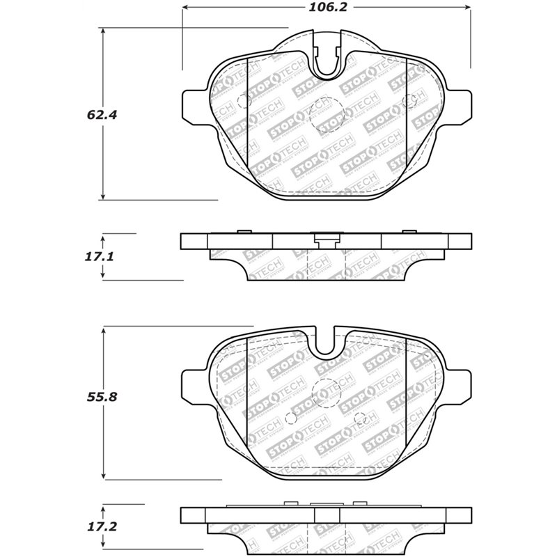 StopTech 11-17 BMW X3 Street Performance Rear Brake Pads