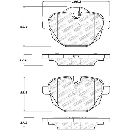 StopTech 11-17 BMW X3 Street Performance Rear Brake Pads