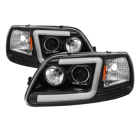 Spyder 97-03 Ford F-150 (After 6/1997) Light Bar Projector Headlights - Blk (PRO-YD-FF15097V2-LB-BK)