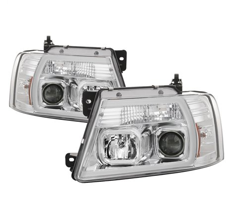 Spyder 04-08 Ford F-150 Light Bar Projector Headlights - Chrome (PRO-YD-FF15004V2-LB-C)