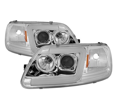 Spyder 97-03 Ford F-150 (After 6/1997) V2 Proj Headlights DRL LED - Chrm (PRO-YD-FF15097V2-LB-C)