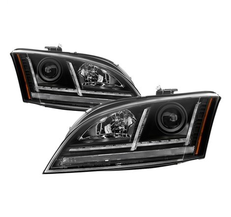 Spyder 08-15 Audi TT Halogen Projector Headlights w/Seq Turn Signal - Black (PRO-YD-ATT08-BK)