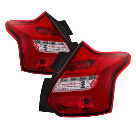 Spyder 12-14 Ford Focus 5DR LED Tail Lights - Red Clear (ALT-YD-FF12-LED-RC)