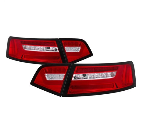 Spyder 09-12 Audi A6 LED Tail Lights - Red Clear (ALT-YD-AA609-LED-RC)