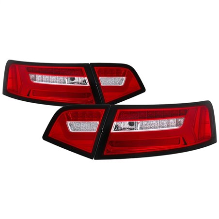 Spyder 09-12 Audi A6 LED Tail Lights - Red Clear (ALT-YD-AA609-LED-RC)