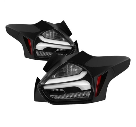 Spyder 15-17 Ford Focus Hatchback LED Tail Lights w/Indicator/Reverse - Black (ALT-YD-FF155D-LED-BK)