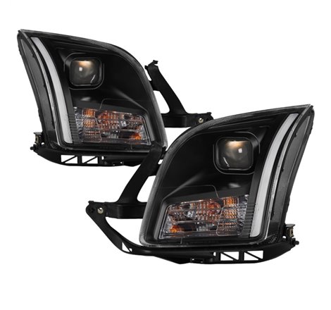 xTune 06-09 Ford Fusion Light Bar DRL Projector Headlights - Black (PRO-JH-FFU06-LB-BK)