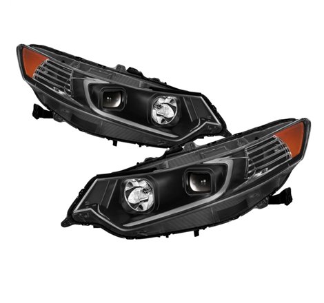 xTune 09-14 Acura TSX Projector Headlights - Light Bar DRL - Black (PRO-JH-ATSX09-LB-BK)