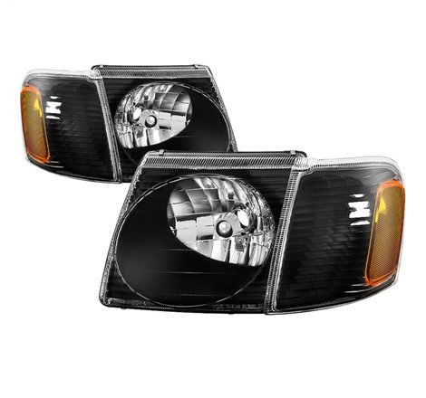 xTune 01-03 Ford Explorer Sport 4pc OEM Style Headlights w/Corner - Black (HD-JH-FEXP01-ST-BK)