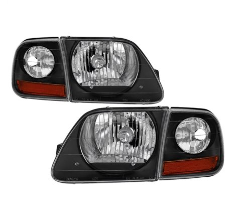 xTune 97-03 Ford F-150 4pc OEM Style Headlights w/Corner - Black (HD-JH-FF15097-L-SET-BK)