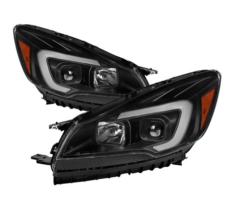 xTune 13-16 Ford Escape LED Light Bar Halogen Projector Headlights - Black (PRO-JH-FESCA13-LB-BK)