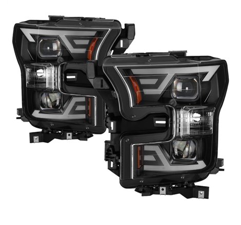 xTune 15-17 Ford F-150 DRL LED Light Bar Projector Headlights - Black (PRO-JH-FF15015-LB-BK)