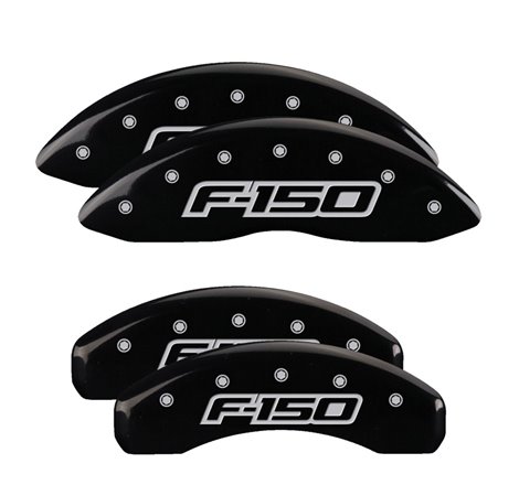 MGP 4 Caliper Covers Engraved F&R F150 / F150 2009 Black Powder Coat Finish Silver Characters