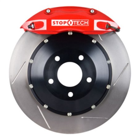 StopTech 02-06 Mini Cooper/Cooper S (No JCW) Front BBK w/Red ST-40 Calipers Slotted 328x28mm Rotors