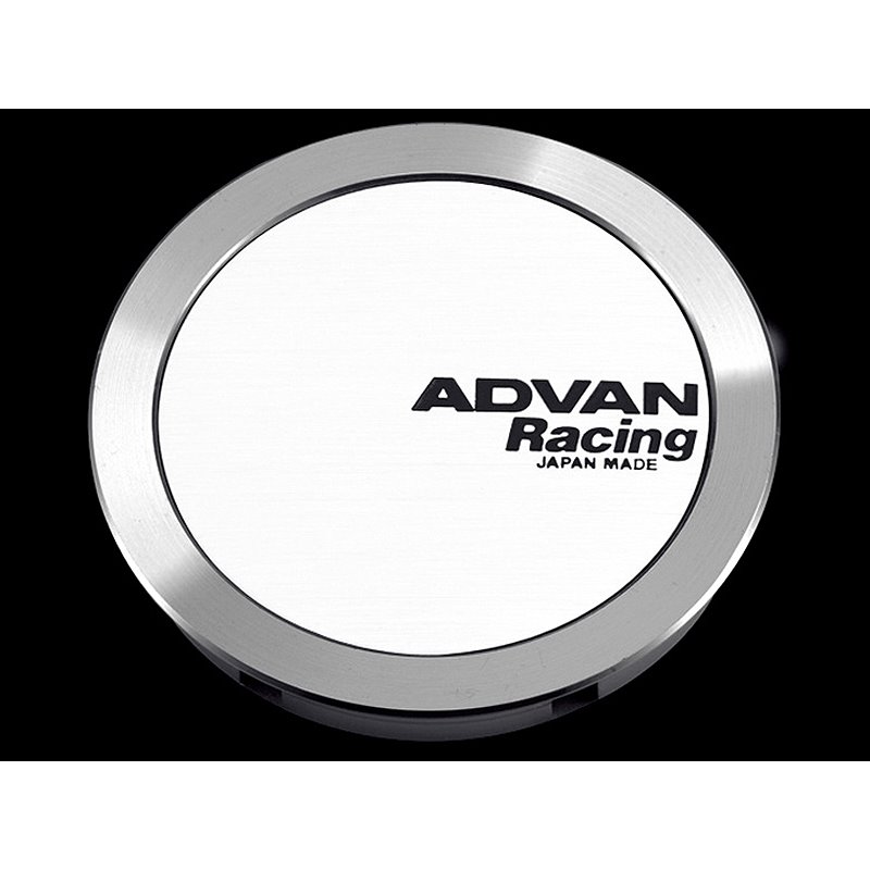 Advan 63mm Full Flat Centercap - White/Silver Alumite