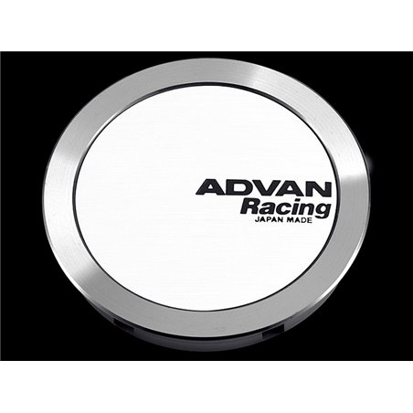 Advan 63mm Full Flat Centercap - White/Silver Alumite