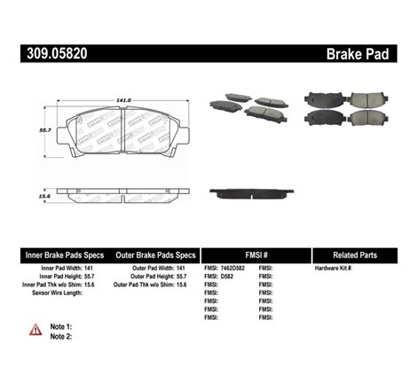 StopTech Performance 92-95 Toyota MR2 Turbo Front Brake Pads