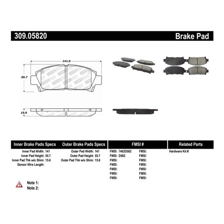 StopTech Performance 92-95 Toyota MR2 Turbo Front Brake Pads